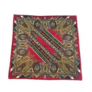 Baar & Beards Wool Multicolored Scarf Red Border Size 35x34.5